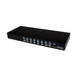 StarTech Conmutador Switch KVM Rackmontaje 16 Puertos 1U USB VGA con OSD y Cables, Resolución 1920x1440, Negro - 16-fach Rackmount KVM Umschalter