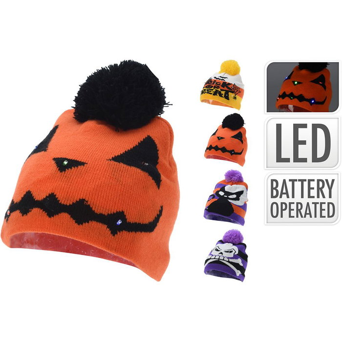 Basics Gorro Halloween con Luz LED Multicolor, 6 LEDs, 4 Modelos Basics Gorro Halloween con Luz LED Multicolor, 6 LEDs, 4 Modelos