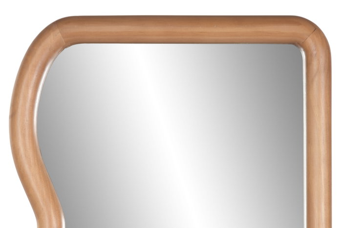 DKD Home Decor Espejo de Pino y Cristal Abstracto Natural 46x158 cm