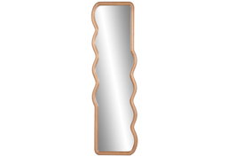 DKD Home Decor Espejo de Pino y Cristal Abstracto Natural 46x158 cm