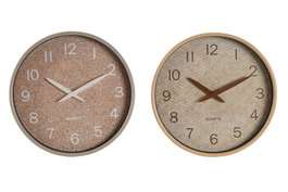 DKD Home Decor Reloj de Pared Símil Madera Pack de 2