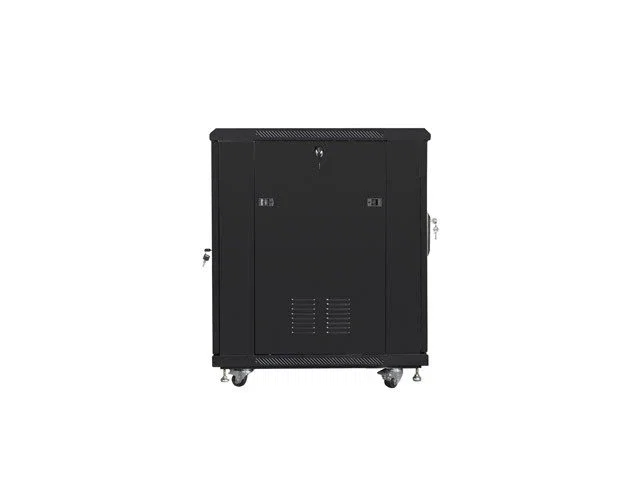 Lanberg FF01-6815-12B Armario Rack 15U Independiente con Puerta de Vidrio, Capacidad 800 kg, 19" Ancho 600mm Profundidad 800mm, Negro