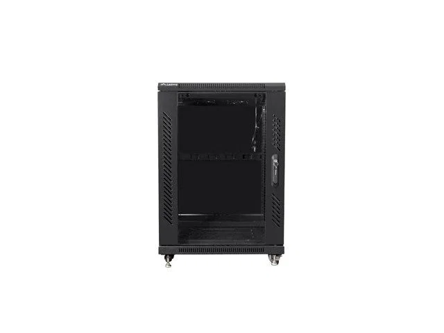 Lanberg FF01-6815-12B Armario Rack 15U Independiente con Puerta de Vidrio, Capacidad 800 kg, 19" Ancho 600mm Profundidad 800mm, Negro