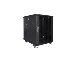 Lanberg FF01-6815-12B Armario Rack 15U Independiente con Puerta de Vidrio, Capacidad 800 kg, 19" Ancho 600mm Profundidad 800mm, Negro