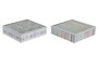 DKD Home Decor Caja para Infusiones Urban Azul Celeste Gris 24x24x7 cm MDF y Cristal Hecho a Mano