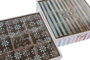 DKD Home Decor Caja para Infusiones Urban Azul Celeste Gris 24x24x7 cm MDF y Cristal Hecho a Mano