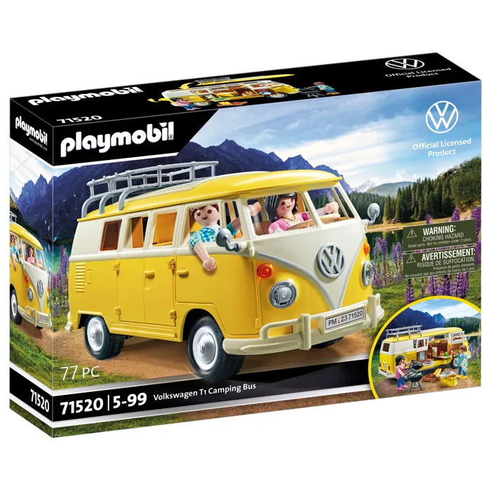 Playmobil 71520 Volkswagen T1 Combi Amarillo Coches Clásicos de Colección 77 Piezas a Partir 14 Años
