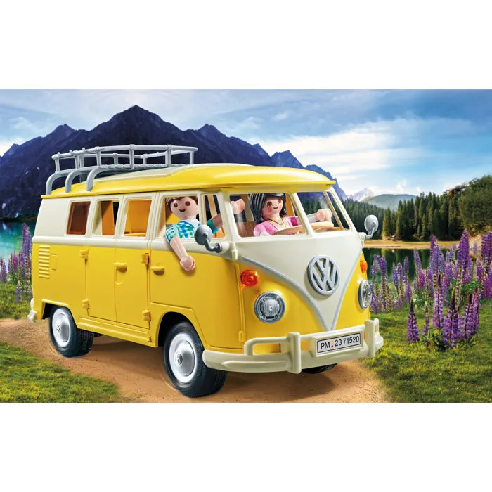 Playmobil 71520 Volkswagen T1 Combi Amarillo Coches Clásicos de Colección 77 Piezas a Partir 14 Años