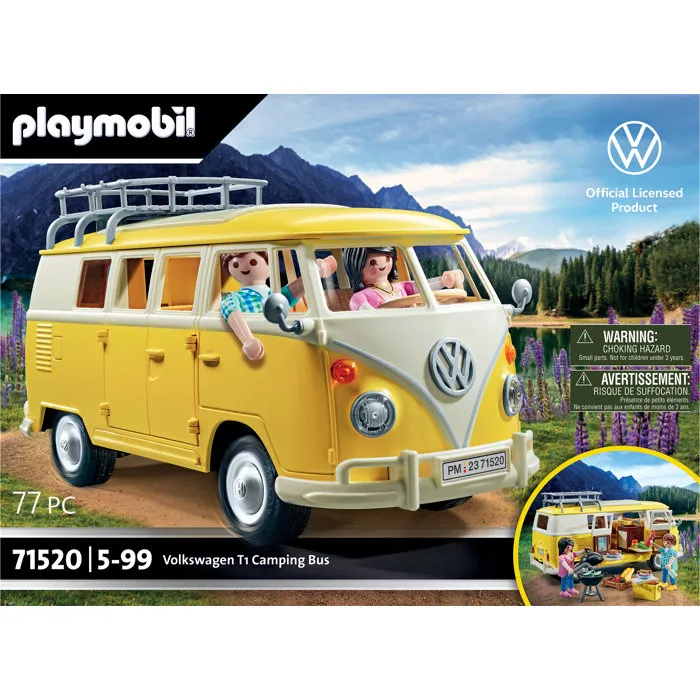 Playmobil 71520 Volkswagen T1 Combi Amarillo Coches Clásicos de Colección 77 Piezas a Partir 14 Años