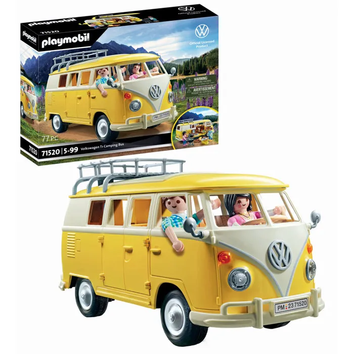 Playmobil 71520 Volkswagen T1 Combi Amarillo Coches Clásicos de Colección 77 Piezas a Partir 14 Años