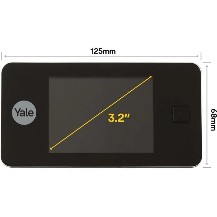 Yale Mirilla Digital con Pantalla LCD 3.2 Pulgadas para Puertas de Grosor 38-110 mm Yale Mirilla Digital con Pantalla LCD 3.2 Pulgadas para Puertas de Grosor 38-110 mm