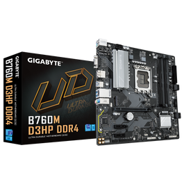 Gigabyte B760M D3HP DDR4 G10 Placa Base Compatible con CPUs Intel Core 14ª Gen, VRM Digital 4+1+1 Fases, DDR4 OC hasta 5333MHz, 2xPCIe 4.0 M.2, LAN GbE, USB 3.2 Gen1
