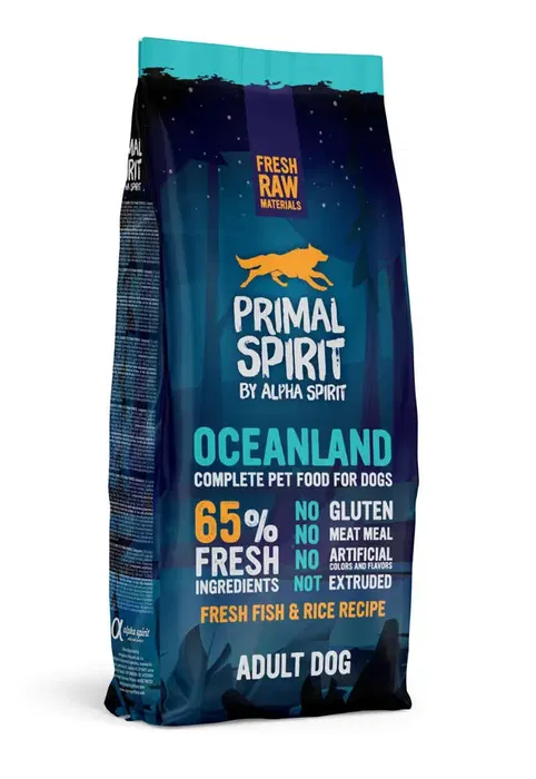 Alpha Spirit Primal 65% Oceanland Pienso para Perros Adultos Prensado en Frío 12 kg Alpha Spirit Primal 65% Oceanland Pienso para Perros Adultos Prensado en Frío 12 kg