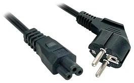 Lindy Cable de Alimentación Schuko CEE 7/7 a C5 (Cloverleaf) 3m Negro