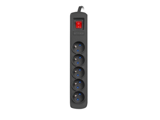 Armac R5 Regleta protectora contra sobretensiones, 5 tomas, 3m, negro