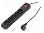 Armac R5 Regleta protectora contra sobretensiones, 5 tomas, 3m, negro