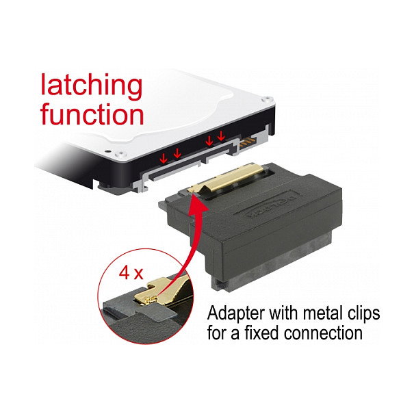DeLOCK 63943 Adaptador SATA 22 pin con función de enclavamiento, angulado hacia abajo