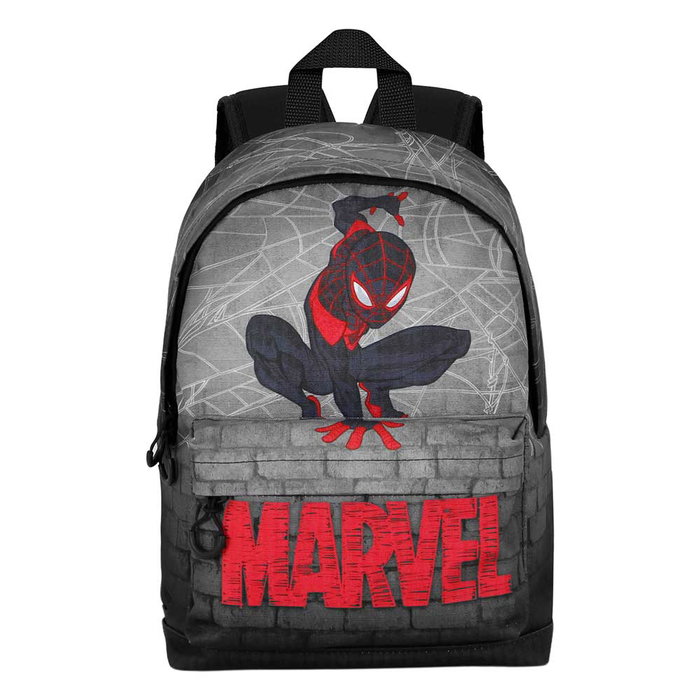 Marvel Spiderman HS FAN Spin Mochila Urbana Pequeña Gris 12L, Un Compartimento, Ripstop Resistente, Correas y Espalda Acolchadas