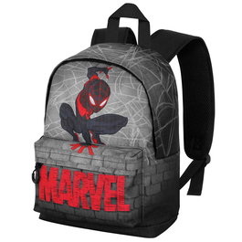 Marvel Spiderman HS FAN Spin Mochila Urbana Pequeña Gris 12L, Un Compartimento, Ripstop Resistente, Correas y Espalda Acolchadas