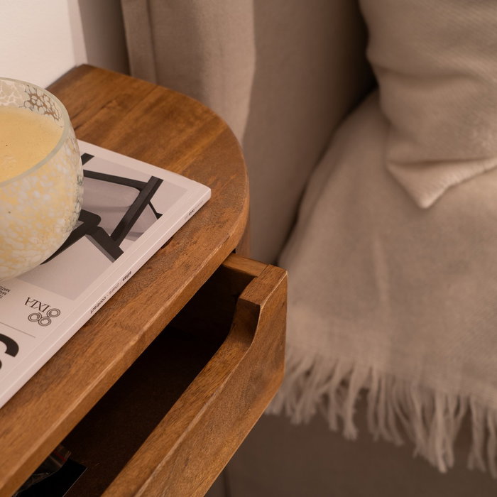 Mesita Flotante Miel Madera de Mango 50 X 20 X 13 cm