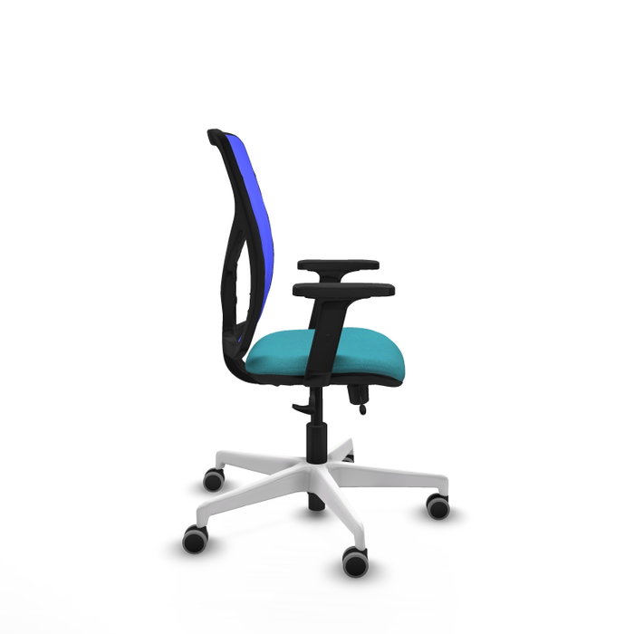 PIQUERAS Y CRESPO Silla de oficina Motilla con mecanismo Sincro/Traslack, Turquesa y Azul