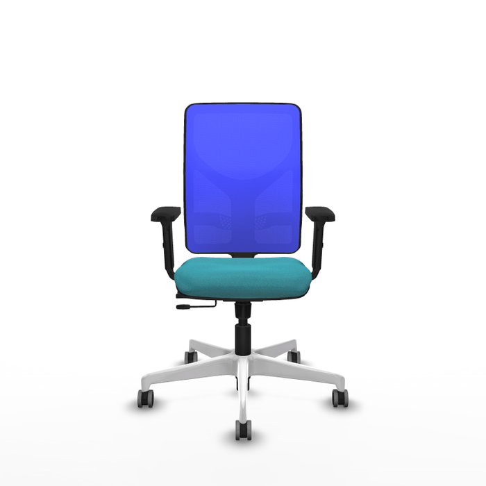 PIQUERAS Y CRESPO Silla de oficina Motilla con mecanismo Sincro/Traslack, Turquesa y Azul