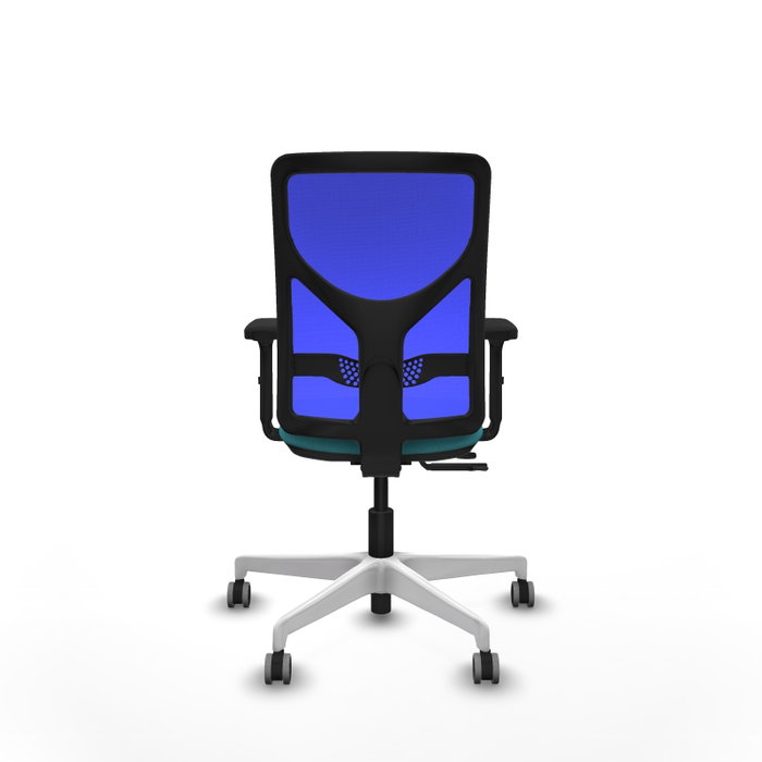 PIQUERAS Y CRESPO Silla de oficina Motilla con mecanismo Sincro/Traslack, Turquesa y Azul