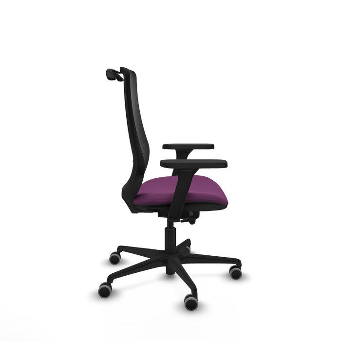 PIQUERAS Y CRESPO Silla de oficina Mardos con mecanismo Sincro/Traslack, Morado y Negro