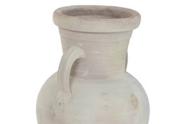 DKD Home Decor Ánfora Mediterránea de Terracota Hecha a Mano, Color Marrón Claro con 2 Asas, 36x60x36 cm