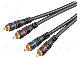 GOOBAY Cable RCA x2 en ambos lados, 10m, negro