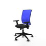 PIQUERAS Y CRESPO Silla de oficina Motilla con Mecanismo Sincro/Traslack, Negro/Azul
