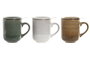 DKD Home Decor Jiahua 25 Mug Infusiones Moderno Gres Esmaltado Beige Verde Blanco Apto Microondas Lavavajillas 8.5 x 10.5 x 12 cm (6 Unidades)