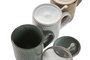 DKD Home Decor Jiahua 25 Mug Infusiones Moderno Gres Esmaltado Beige Verde Blanco Apto Microondas Lavavajillas 8.5 x 10.5 x 12 cm (6 Unidades)
