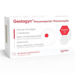 Gynea Gestagyn Preconcepción 30 Cápsulas con DHA, Ácido Fólico y Hierro para Fertilidad y Reproducción
