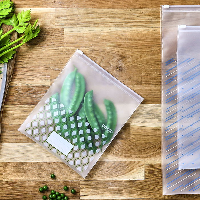 Cook Concept Juego de 3 Bolsas de Congelación Reutilizables con Cierre Zip