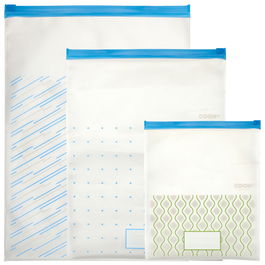 Cook Concept Juego de 3 Bolsas de Congelación Reutilizables con Cierre Zip