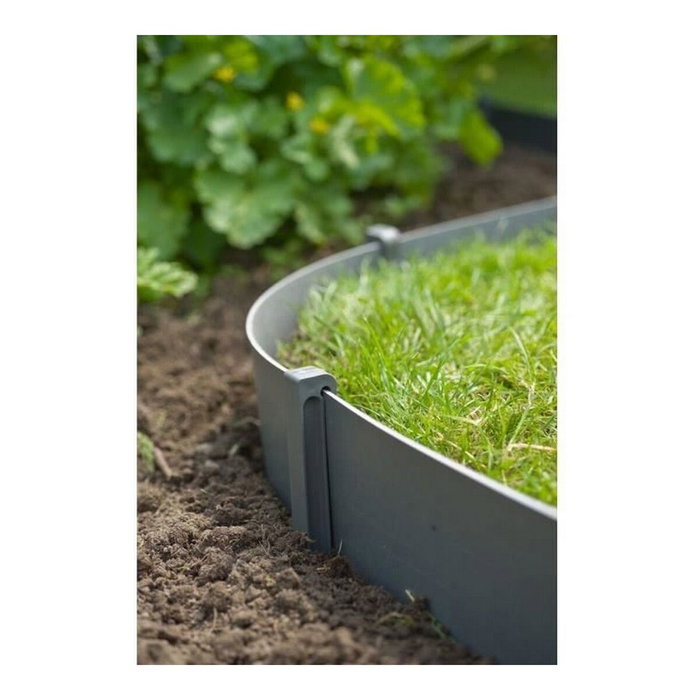 Nature Lote de 10 anclajes para borde de jardín - Gris