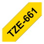 Brother Cinta Laminada TZe-661 36mm Negro sobre Amarillo