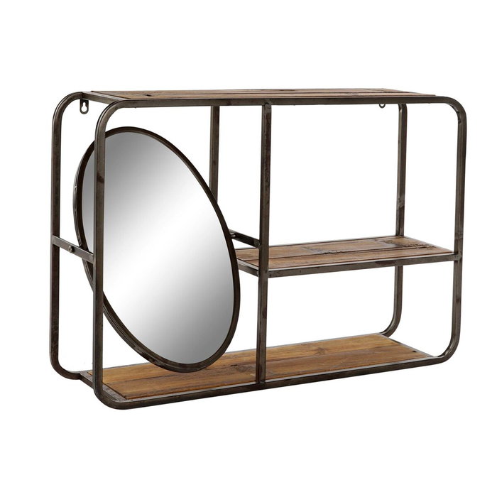 DKD Home Decor Estantería de Madera y Metal Marrón Oscuro