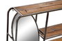 DKD Home Decor Estantería Loft Marrón Oscuro Negro Madera Metal Espejo 19 x 50 x 73 cm