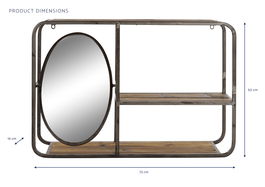 DKD Home Decor Estantería Loft Marrón Oscuro Negro Madera Metal Espejo 19 x 50 x 73 cm