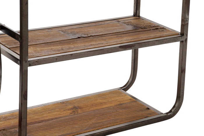 DKD Home Decor Estantería Loft Marrón Oscuro Negro Madera Metal Espejo 19 x 50 x 73 cm