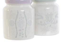 DKD Home Decor Bote Utensilios Scandi Verde Lila Dolomita, MDF, Metal Set de 5 Piezas (2 Unidades) 12 x 25 x 12 cm