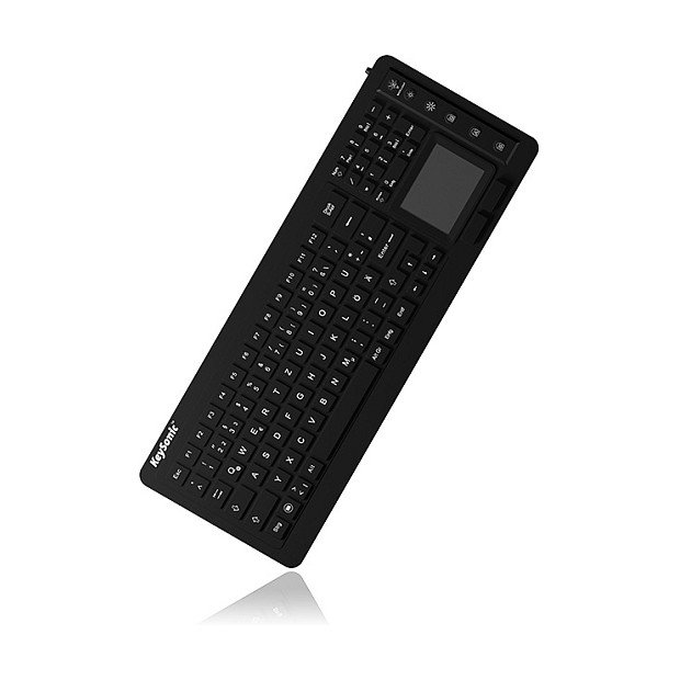 KeySonic KSK-6231INEL (DE) Teclado Industrial USB QWERTZ con Touchpad, retroiluminado, resistente al agua IP68, mecánico negro