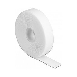 DeLOCK Cinta de gancho y bucle en rollo 3 m x 20 mm blanco