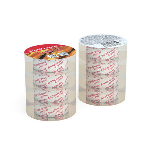 Erich Krause Cinta Adhesiva Crystal 18mmx33m Pack 4 Unidades | Referencia 63576 | Alta Transparencia y Resistencia BOPP No Amarillea | Pack 4 uds.