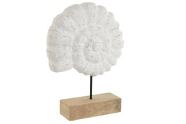 DKD Home Decor Decoración Mango y Hierro Caracola Blanco y Natural