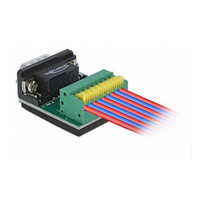 DeLOCK 66322 Adaptador D-Sub 9 Pin Hembra a Bloque de Terminales 9 Pin