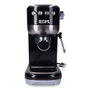 Edm Cafetera Espresso 20 Bares Depósito 1,3L Vaporizador Parada Automática Función Una y Dos Tazas Panel LED Acero Inoxidable Negro