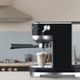 Edm Cafetera Espresso 20 Bares Depósito 1,3L Vaporizador Parada Automática Función Una y Dos Tazas Panel LED Acero Inoxidable Negro